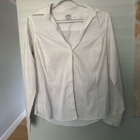 Brooks Brothers White Fitted Long Sleeve Button Down Blouse - Picture 1 of 3